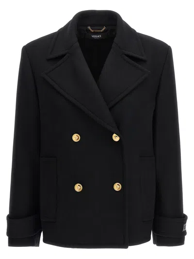 VERSACE VERSACE DOUBLE-BREASTED WOOL COAT