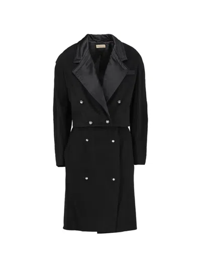 Pre-owned Versace Double-breasted Wool Suit In Black