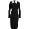 VERSACE VERSACE DOUBLE COLLAR BELTED LONG SLEEVE SHIRTDRESS