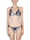 Versace Baroque Pattern-print Bikini Bottoms In Black