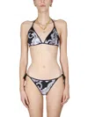 Versace Women's Double Face Print Bikini Bottom In Black