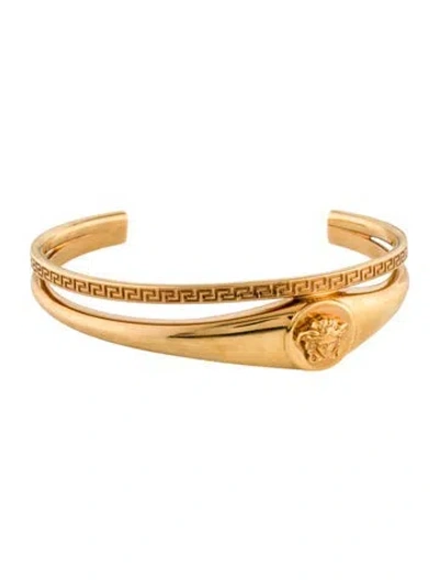 Pre-owned Versace Double Medusa Cuff Bracelet, 7.25" In Multi