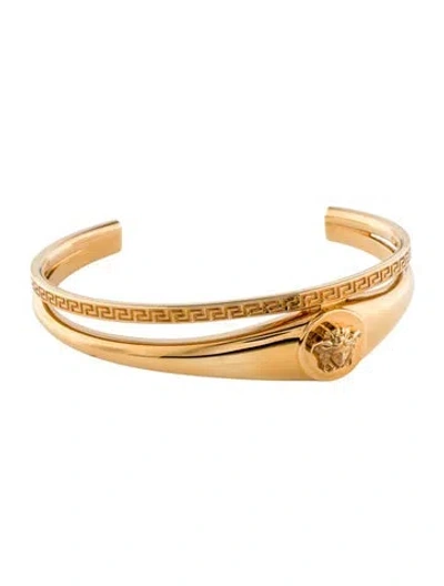 Pre-owned Versace Double Medusa Cuff Bracelet, 7.25" In Multi