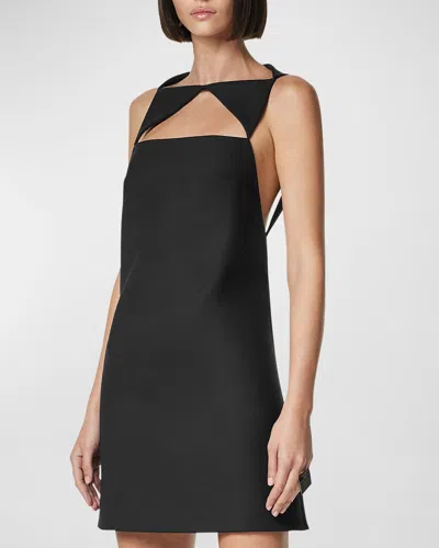 VERSACE DOUBLE WOOL BLEND COCKTAIL DRESS WITH CUTOUT DETAILS