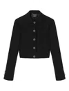 Versace Long-sleeve Buttoned Jacket In Black