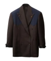 Versace Double-breasted Panelled Jacket In Brown