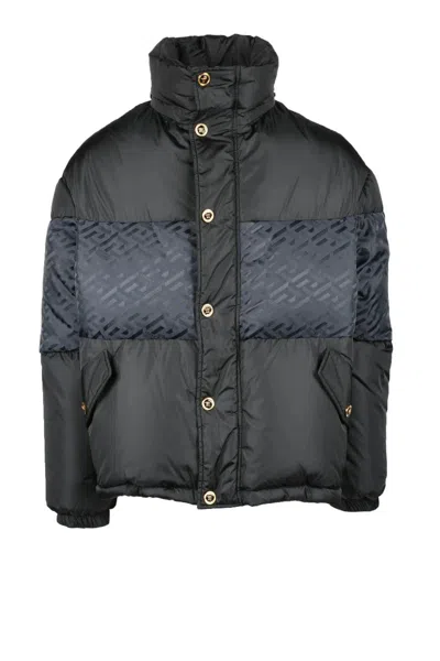 Versace Down Jacket - Black In Multi