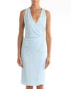 Versace Light Blue Midi Dress With V-neck And Medusa Plaque On The Back In Viscose For Women In Blue
