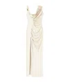 Versace Knee Length Dress Asymmetric Design In White