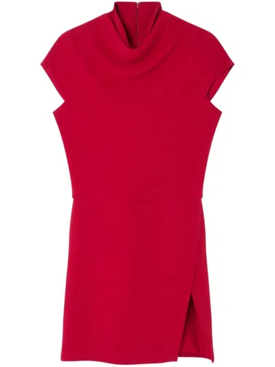 VERSACE DRAPED FRONT-SLIT MINI DRESS