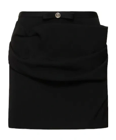 Versace Responsible Wool Mini Skirt With Medusa Detail In Black