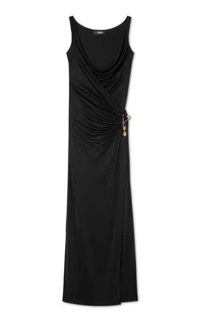 VERSACE DRAPED JERSEY GOWN