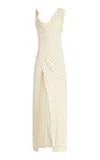 Versace Knee Length Dress Asymmetric Design In White