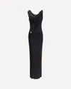 Versace Asymmetric Neck Viscose Long Dress