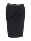 Versace Embellished Draped Skirt In Black