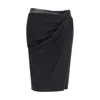 Versace Draped Jersey Skirt In Black