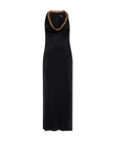 VERSACE VERSACE CHAIN-LINK DETAILED MAXI DRESS