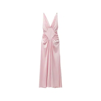 Versace Draped Maxi Dress In Pink