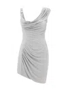 Versace Coktail Silver Viscose Dress In Silver Grey