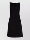 Versace Draped One Shoulder Knee Length Dress In Black