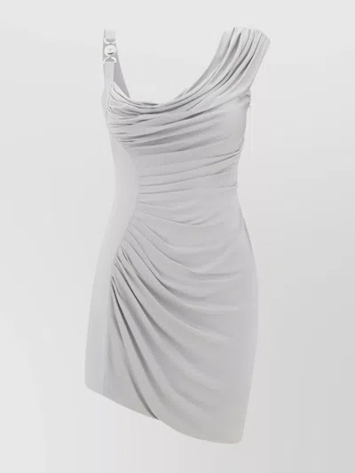 VERSACE DRAPED ONE SHOULDER MINI DRESS
