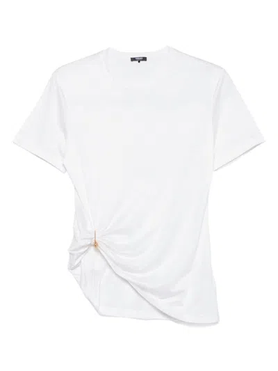 Versace Draped Safety Pin T-shirt In White