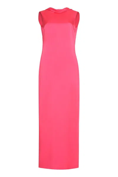 Versace Draped Sheath Dress In Pink