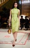 Versace Draped Silk-chiffon Midi Dress In Green