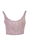 Versace Draped Silk-chiffon Top In Purple