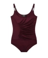 Versace Draped Sleeveless Bodysuit In Burgundy