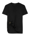 Versace Safety Pin Draped T-shirt In Black