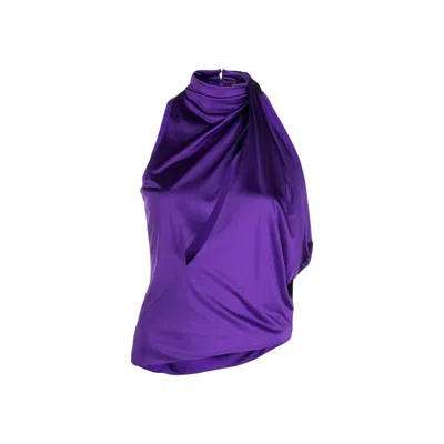 Versace Draped Top In Purple