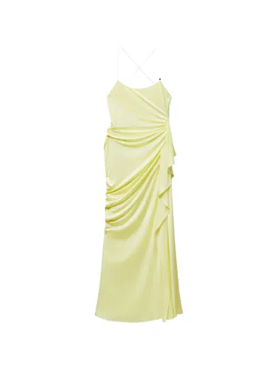 Versace Draped Viscose-jersey Gown In Green