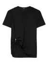 Versace Safety Pin Draped T-shirt In Black