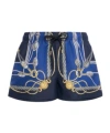 Versace 'nautical' Blue Smiwsuit Trunks With Barocco Motif