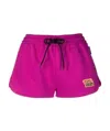 Versace Drawstring Casual Shorts In Pink