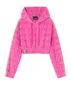 Versace Drawstring Cropped Hoodie In Pink