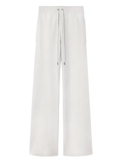 Versace Drawstring-fastening Knitted Flared Trousers In Gray