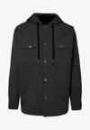 Versace Drawstring Jacket With Hood In Charcoal