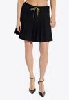 Versace Drawstring Pleated Mini Skirt In Black