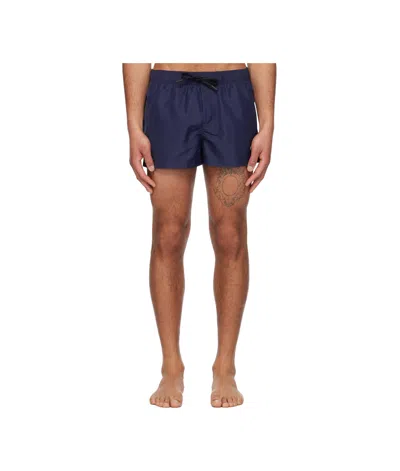 Versace Drawstring Swimming Trunks In Brown