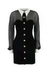 Versace Contrast-collar Bustier Mini Dress In Bblack