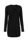 Versace Black Slashed Mini Dress In Black