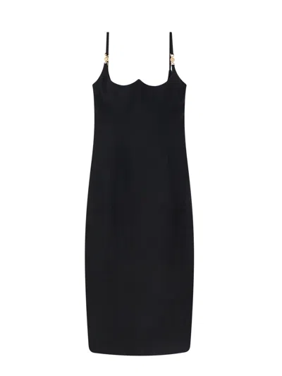 Versace Cocktail Dress With Medusa Details In Black