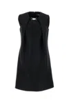 Versace Sleeveless Structured Twill Dress In Black
