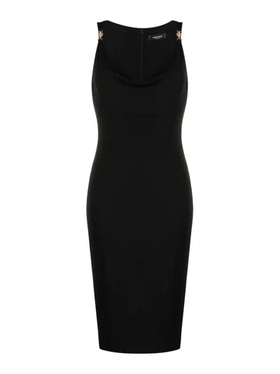 Versace Black Corset Midi Dress