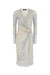 Versace Multicolor Coupe Des Dieux-print Midi Dress