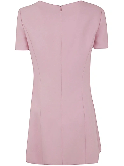 Versace Dress Double Viscose Crepe Stretch Fabric In Pale Pink