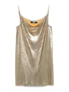 Versace Short Cocktail Dress With Chain Strap Detail In Gold