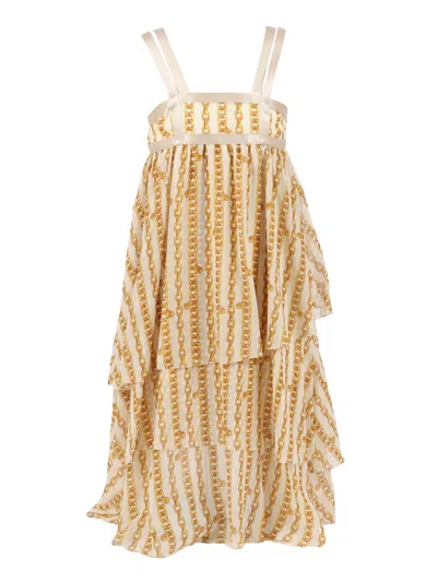 Versace Kids' Dress In Neutral